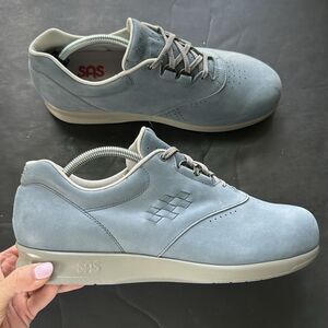 SAS Athletic Free Time Walking‎ Denim Shoes Women's Sz 12W Lace Up Sneakers Wide